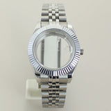 Silver DateJust Watch Case Two Tone Watch Case 39mm 36mm Fluted Sapphire Crystal For Seiko NH35 NH36 NH38 NH34 Miyota 8215 Movement 28.5 Dial Jubilee Bracelet (Copy)