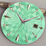 35mm Watch Dial Multicolor Texture Face Date Window Fit NH35 Automatic Watches Sword Hands Set Wristwatch Accessories Mod Parts