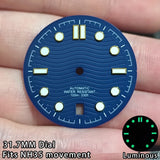 Seamaster NH35 Watch Dial 31.7MM Date At 6 o'clock Watch Dial 31.7MM Dial Accessories 31.7MM Wave Dial 31.7MM Watch Dial Plate