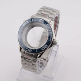 42mm NH35 Stainless Steel Seamaster Watch Case Mineral/Sapphire Glass Black Ceramics Bezel Insert with Bracelet for Seiko Mod Seamaster Build Parts