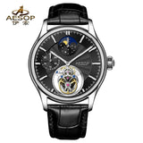 Flying Tourbillon Moon Phase Watch AESOP 7118 42mm Subsecond Automatic Skeleton Waterproof Sapphire