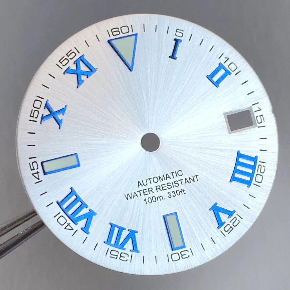 Wimbledon Style Roman Numeral Sunburst Dial 29mm Watch Dial Face For NH35 NH36 NH38 Movement Watch Replacement Part