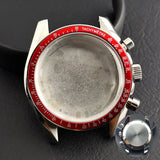 40mm Speedmaster Watch Case Stainless Steel  For VK63 VK64 Chronograph Quartz Movement Mineral Moon Foorprint Sterile Caseback
