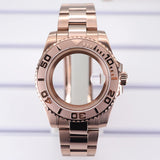 40mm Rose gold Yacht Master Watch Case 316 Stainless Steel For NH35 NH36 NH34 NH38 Miyota 8215 Eta 2824 PT5000 Movement 28.5mmDial Rose Gold YACHT Cases Sliding Lock