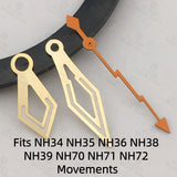 Hollow Watch Hands Fits NH35 PT5000 Movement C3 Green Luminous