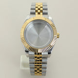 Silver DateJust Watch Case Two Tone Watch Case 39mm 36mm Fluted Sapphire Crystal For Seiko NH35 NH36 NH38 NH34 Miyota 8215 Movement 28.5 Dial Jubilee Bracelet (Copy)