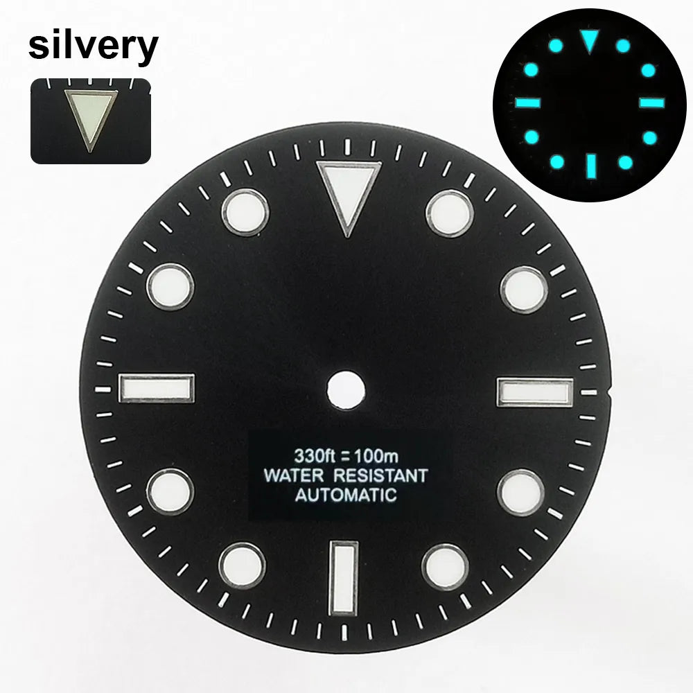 151 type of dials Submariner 28.5mm dial with calendar window suitable for NH35 movement luminous dial can support DIY dial customization name/logo