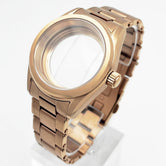 38mm NH35 Case Sapphire Glass RoseGold Watch Case Stainless Steel Strap Fit NH35 NH36 ETA2824 PT5000 Movement Watch Accessories