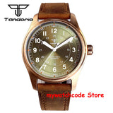 39mm Real Cusn8 Bronze Aviator Watch Tandorio TD107Z  Sapphire 20Bar  NH35A PT5000 Miyota8215 Automatic Military Relojes