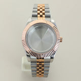 Rose Gold Datejust Watch Case Two Tone Rose Gold Case 39mm 36mm Fluted Sapphire Crystal For Seiko NH35 NH36 NH38 NH34 Miyota 8215 Movement 28.5 Dial