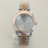 Rose Gold / Gold Two Tone DateJust Watch Case 39mm 36mm Fluted Sapphire Crystal For Seiko NH35 NH36 NH38 NH34 Miyota 8215 Movement 28.5 Dial Jubilee Bracelet