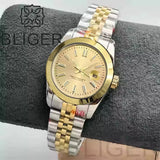 31mm Women's Watch BLIGER Two Tone Gold Case Sapphire Japan NH05 Movement 10ATM
