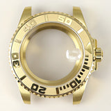 40MM PVD Gold Submariner Watch Case  GMT Yacht Master Polish Strap Sapphire Glass For NH35 NH36 NH34 NH38 Miyota 8215 Eta 2824 GMT SUB Yacht 20ATM waterproof