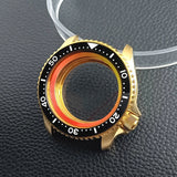 Gold Skx007 Case Mod For NH35 42mm 316 Rose Gold  Steel Case Fit NH35 NH36 Movement/Dial Case Plane Sapphire Glass 22mm Strap Watch Box