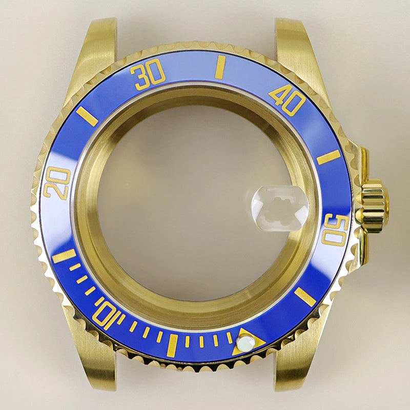40MM PVD Gold Submariner Watch Case  GMT Yacht Master Polish Strap Sapphire Glass For NH35 NH36 NH34 NH38 Miyota 8215 Eta 2824 GMT SUB Yacht 20ATM waterproof