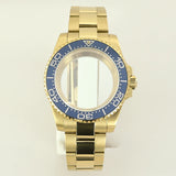 40MM PVD Gold Submariner Watch Case  GMT Yacht Master Polish Strap Sapphire Glass For NH35 NH36 NH34 NH38 Miyota 8215 Eta 2824 GMT SUB Yacht 20ATM waterproof