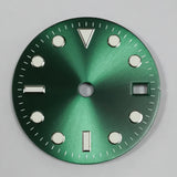 29MM Single calendar Watch Dial Green Luminous Modified Watch Accessories GMT Four-Hand Watch Faces for Japan NH34 Movement