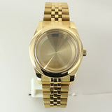 Two Tone Round Edge Watch Case 39mm 36mm Sapphire Crystal Glass For Seiko NH35 NH36 NH38 NH34 Miyota 8215 Movement Presidential Bracelet