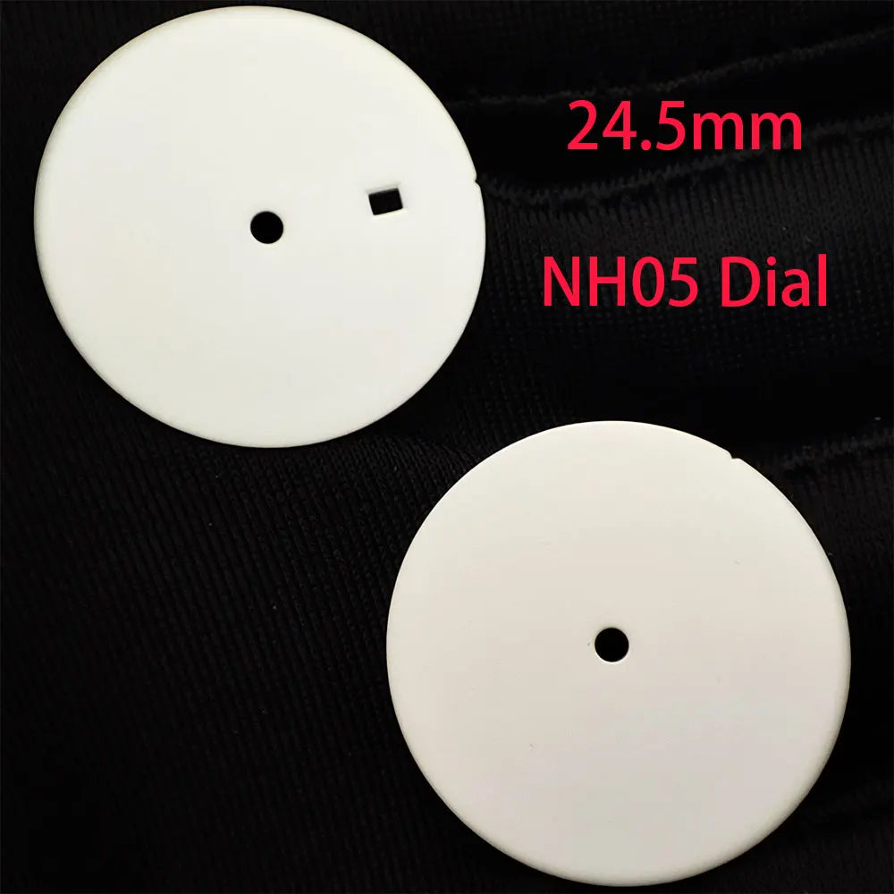 24.5mm watch dial NH05 white matte dial is suitable for the NH05 movement and can be customized with logos and patterns