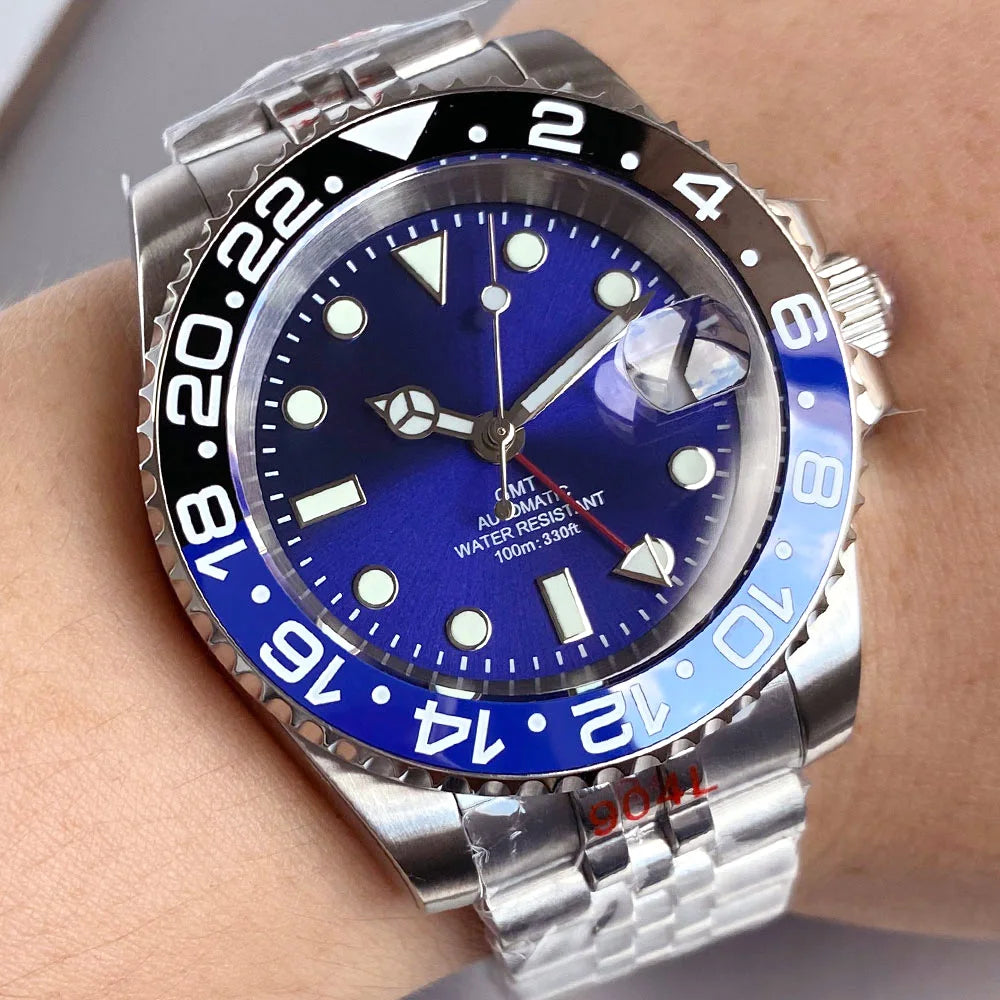 Tandorio GMT Watch TD258B Luminous 40mm NH34A Automatic 20BAR  Sapphire
