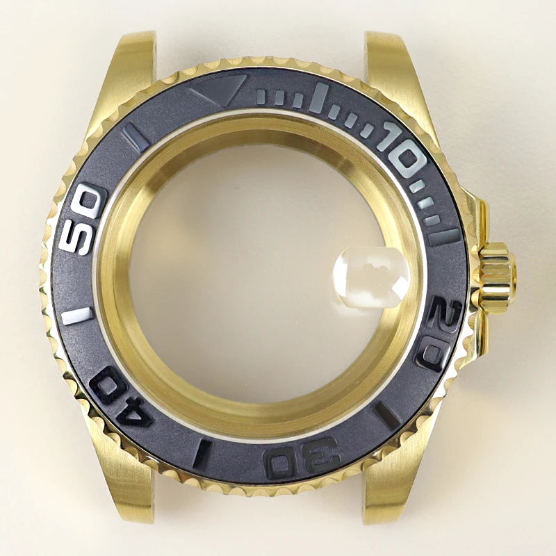 40MM PVD Gold Submariner Watch Case  GMT Yacht Master Polish Strap Sapphire Glass For NH35 NH36 NH34 NH38 Miyota 8215 Eta 2824 GMT SUB Yacht 20ATM waterproof