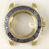 40MM PVD Gold Submariner Watch Case  GMT Yacht Master Polish Strap Sapphire Glass For NH35 NH36 NH34 NH38 Miyota 8215 Eta 2824 GMT SUB Yacht 20ATM waterproof