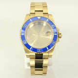 40MM PVD Gold Submariner Watch Case  GMT Yacht Master Polish Strap Sapphire Glass For NH35 NH36 NH34 NH38 Miyota 8215 Eta 2824 GMT SUB Yacht 20ATM waterproof