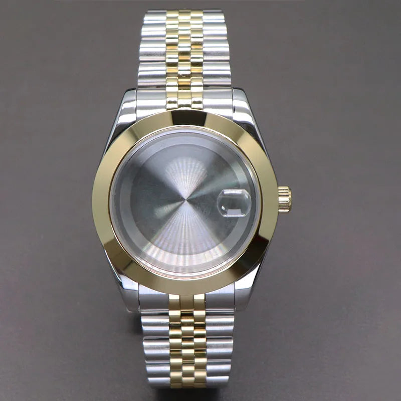 Explorer Watch Case 36mm/39mm Silver Rose Gold yellow Gold Two tone Sapphire 316L stainless Steel For Nh35 Nh36 NH34 NH38 Nh70 Miyota 8215 8285Movement