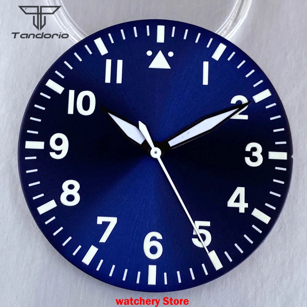 43mm Pilot Watch Case 38mm Dial for NH34 NH35 NH36 NH38 ETA2824 PT5000 ST2130 Movement Sapphire Glass 20ATM  Glass Back