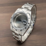 39mm GMT Watch Case fixed bezel 24H Mark Nh35 Case Stainless Steel Sapphire Fit Nh34 Nh35 Nh36 Nh38 Movement