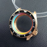 Gold Skx007 Case Mod For NH35 42mm 316 Rose Gold  Steel Case Fit NH35 NH36 Movement/Dial Case Plane Sapphire Glass 22mm Strap Watch Box