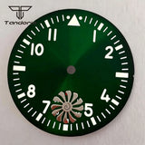 ETA6498 Watch case ST3621 42mm Manual Winding Pilot+37mm Dial Set Sapphire Transparent Back 5ATM