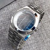41mm Overseas Watch case NH34 NH35 NH36 NH70 NH72 Movement 33MM Dial Lume Hand Watch Part Mod Brush Finish Bracelet