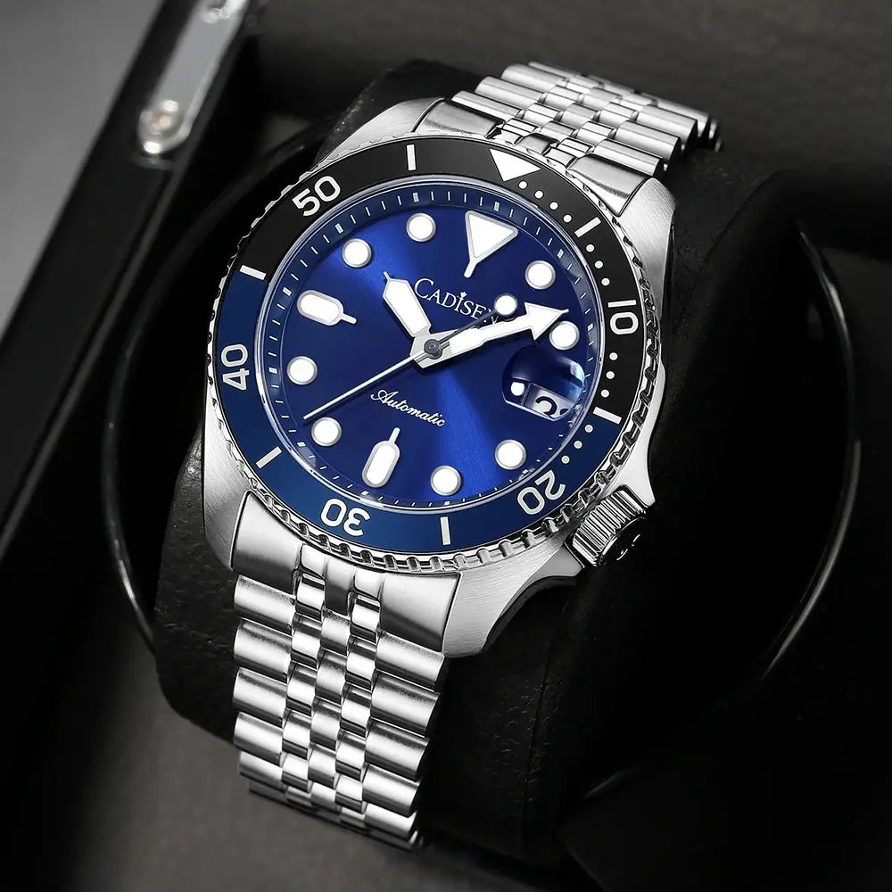 CADISEN C8220 Diver Watch New Luminous Men Mechanical Wristwatches Ceramic Bezel Sapphire Glass NYLON Band Automatic Watch Men Relogio Masculino