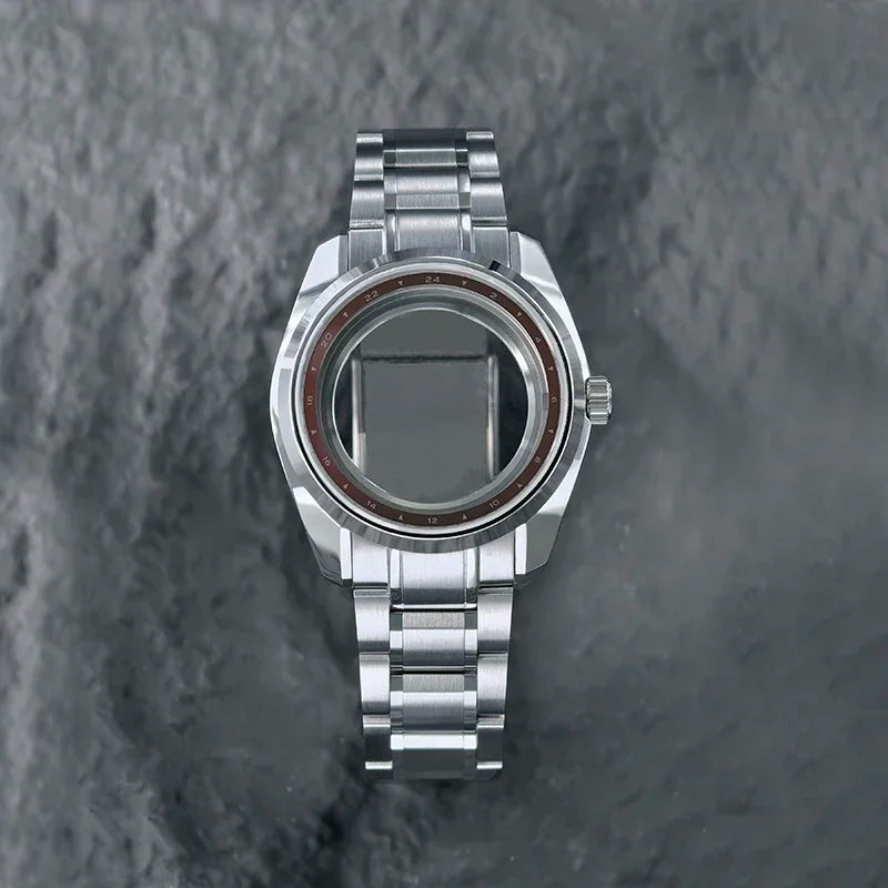 Premium 40mm 44GS Design Case Fit 32.5mm Dial Sapphire Crystal Chapter Ring Matches High Quality Automatic Luxury GMT NH35 NH34