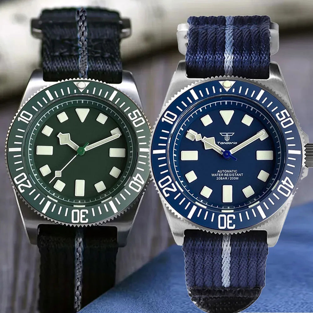 Titanium Diver Tandorio TD267 42mm NH35 PT5000 Automatic Sapphire 200M Dive Watches Luminous Montres hommes Luminous