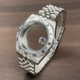 39mm GMT Watch Case fixed bezel 24H Mark Nh35 Case Stainless Steel Sapphire Fit Nh34 Nh35 Nh36 Nh38 Movement