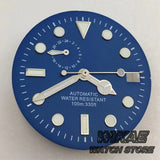 29mm Sterile TMI NH37 Watch Dial Hand Set Black Blue Green Dial Silver Orange Index Green Luminous