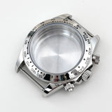 39mm VK63 watch Case Chronograph Silver 316 Stainless Steel Quartz Movement Watch Accessories Fits 20mm Strap