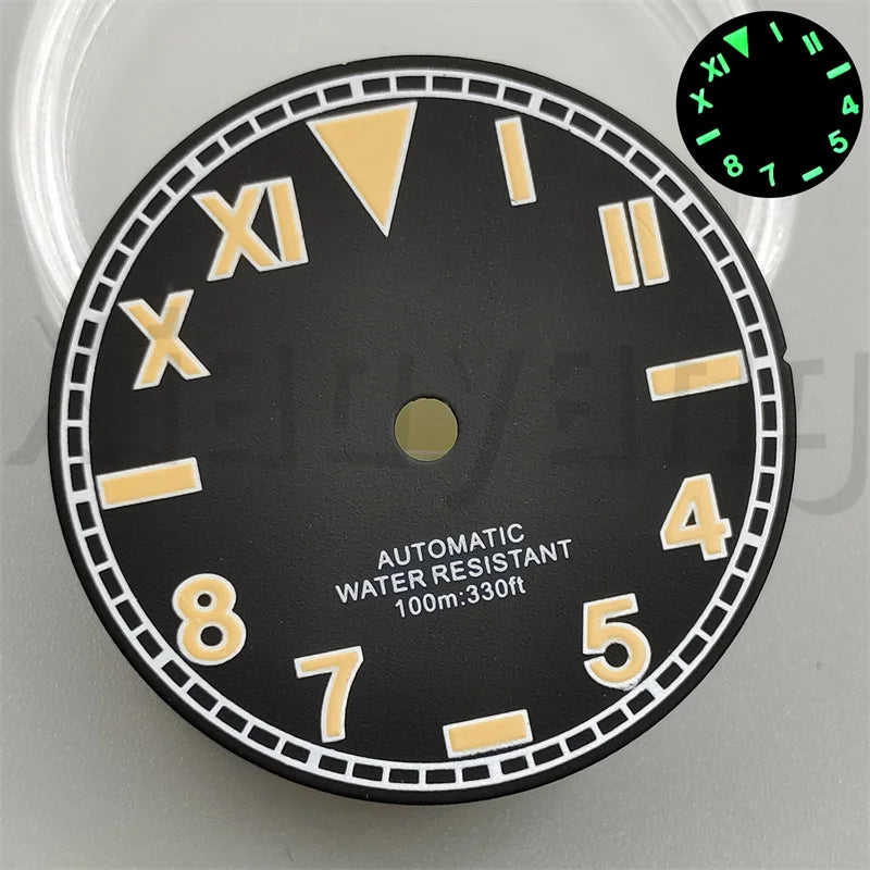 California Dial 29mm Sterile Green Luminous for NH35 NH36 NH34 ETA2824 PT5000