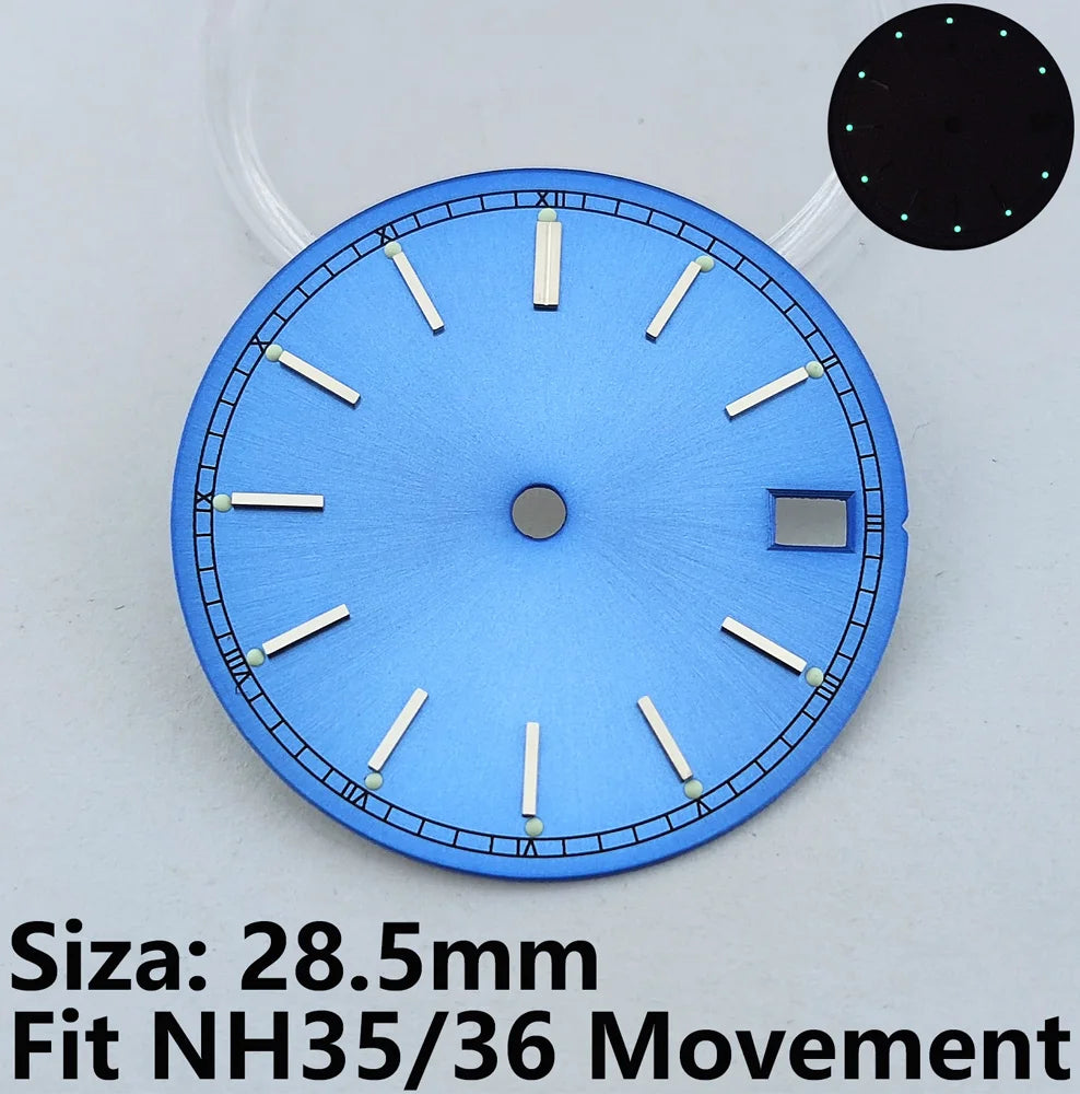28.5mm Dial NH35 Dial NH36 Gold Watch Dial Blue Dial Color Dial Luminous Dial LOGO Suitable For NH35/NH36 Movement