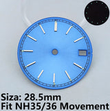 28.5mm Dial NH35 Dial NH36 Gold Watch Dial Blue Dial Color Dial Luminous Dial LOGO Suitable For NH35/NH36 Movement