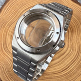 40mm Engineer Watch Case Glass back Solid back For  NH35 NH36 NH34 PT5000 ETA1824  Movement Bracelet Rubber strap Two tone gold