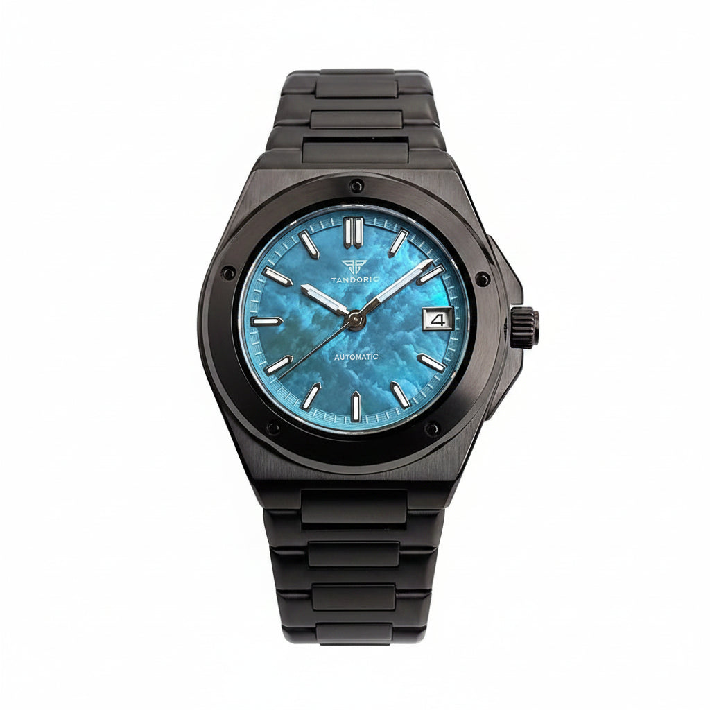 40mm PVD Black Engineer Watch Tandorio TD331P NH35 Automatic Sapphire Glass 100m Waterproof
