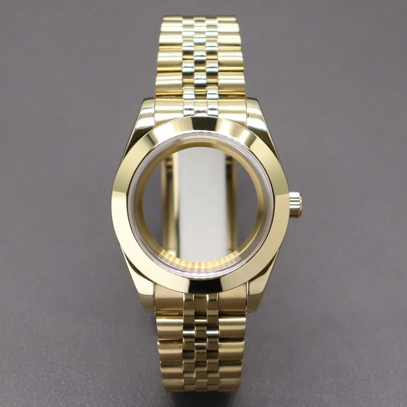 Explorer Watch Case 36mm/39mm Silver Rose Gold yellow Gold Two tone Sapphire 316L stainless Steel For Nh35 Nh36 NH34 NH38 Nh70 Miyota 8215 8285Movement