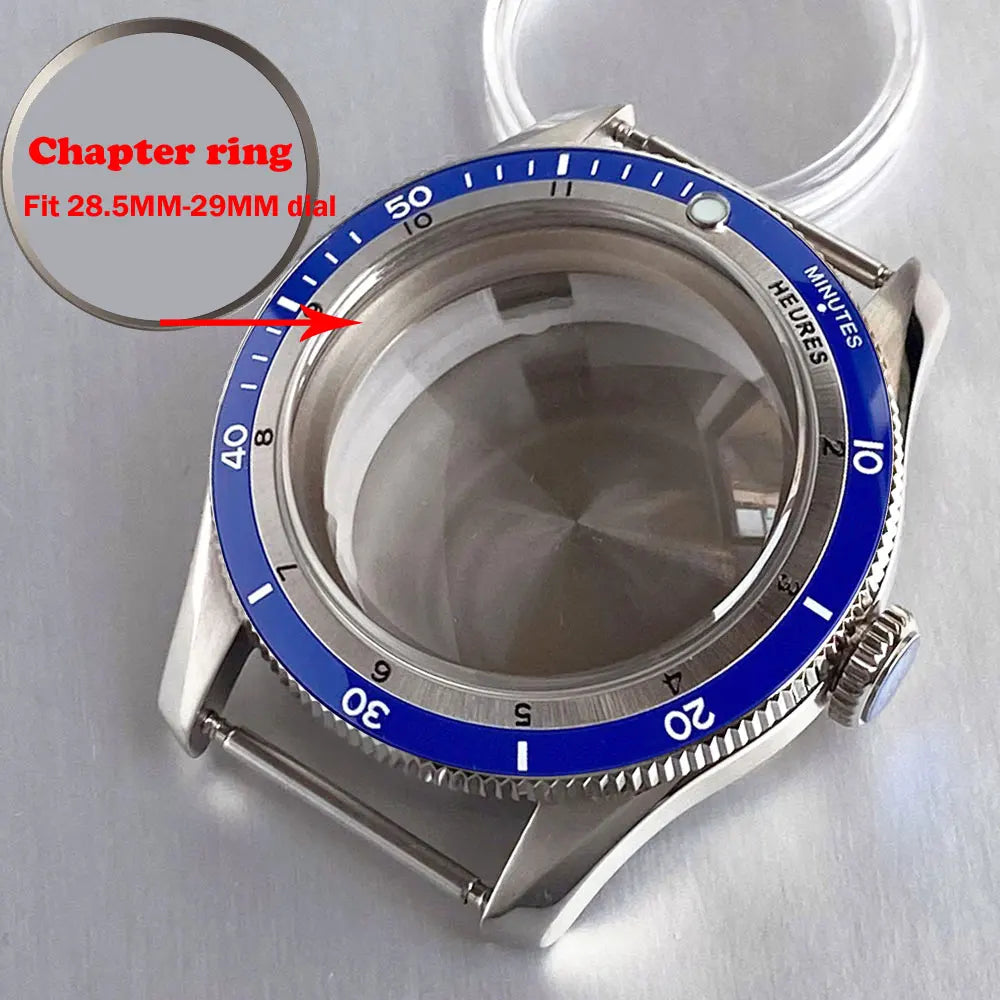 40mm Diver Watch Case Serica Double Domed Sapphire Chapter Ring 200m Waterproof  Men Watch Case Fit NH35 NH36 NH38 ETA2824 PT5000 Movement Part