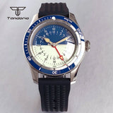 Tandorio TD213 NH34 GMT Watch Serica Homage Full Lume Two Tone Dial  Domed Sapphire 20BAR Dive 40mm Men's Fashion Wristwatch