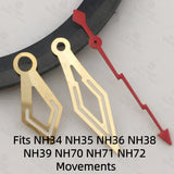 Hollow Watch Hands Fits NH35 PT5000 Movement C3 Green Luminous