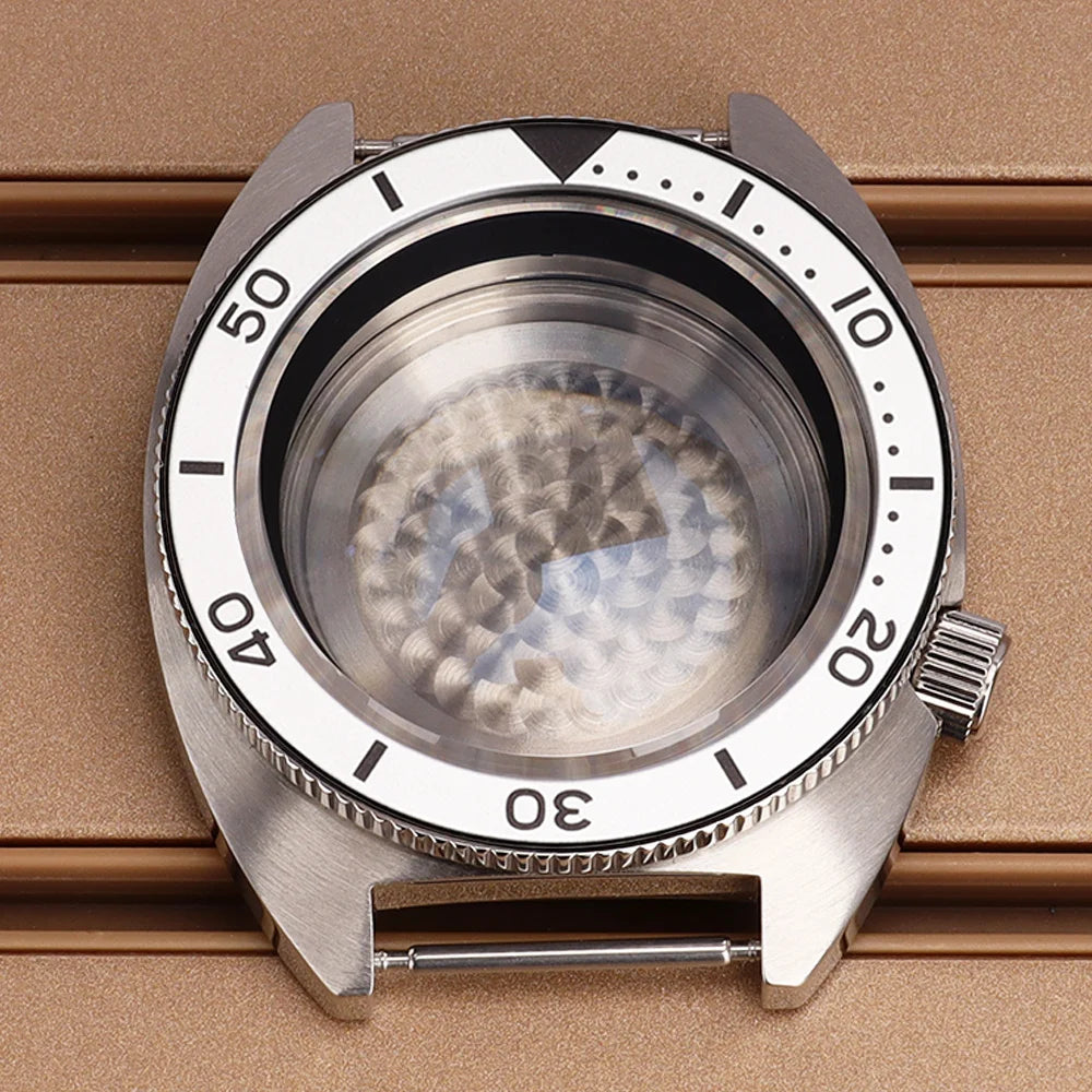 41mm Mod Turtle Watch Case Sapphire Glass Waterproof For Abalone/tuna mouth Captain Willard TMI NH35 NH36 NH38 4R Movement Stainless Steel Watch Accessories