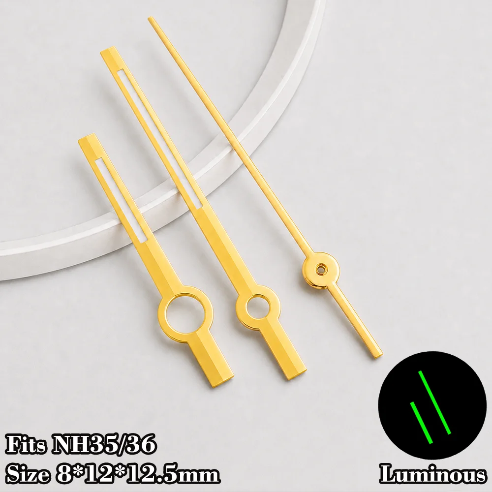 NH36 Dial 28.5mm Green Luminous For Nh36 Movement with hands set 8x12x12.5mm